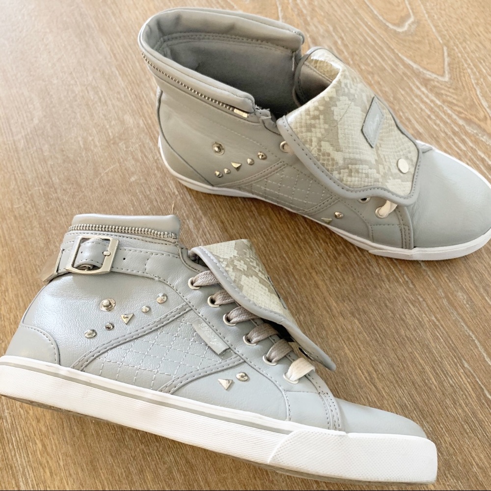 Pastry Size 8 Glam Grey high top snakeskin sneaker